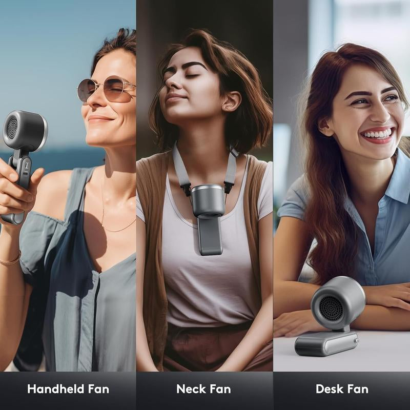 PLAYHOT Portable Handheld Turbo Fan, 5 Gear Wind, Battery Operated, up to 12 Working Hours, 3 in 1 Hand Fan with Air Turbo Tech Cooling Fan for Outdoor Activities, Travel, Working
